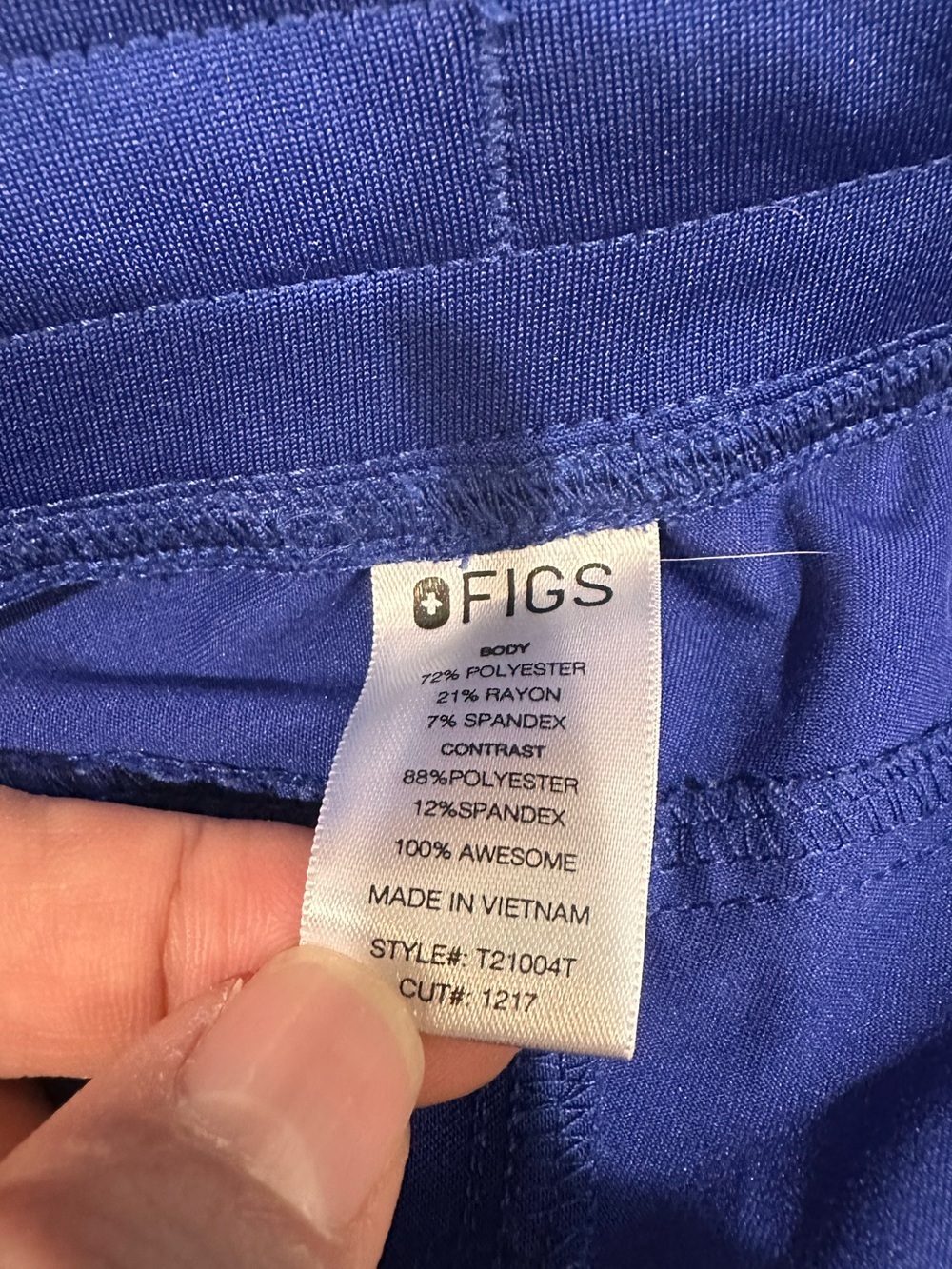 FIGS Kade Cargo Scrub Pants M Tall Royal Blue Straight Leg T21004T - Picture 7 of 11